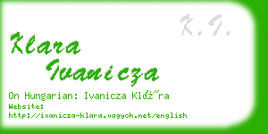 klara ivanicza business card